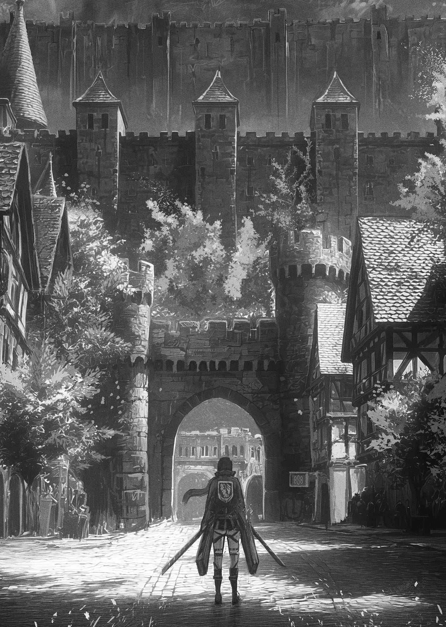 Attack on Titan B&W